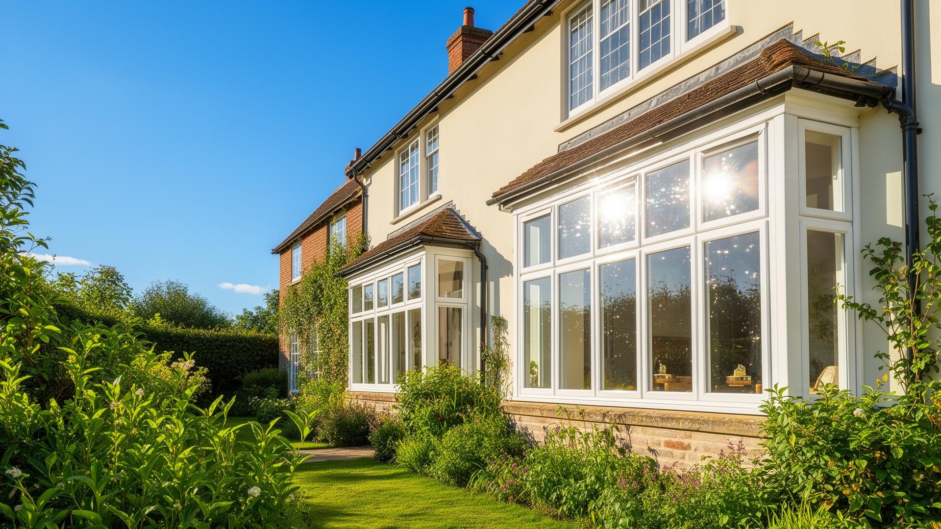 Sparkling clean conservatory and windows on a well-maintained home